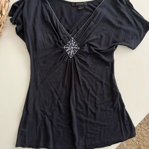 Black Top with sequin detail!